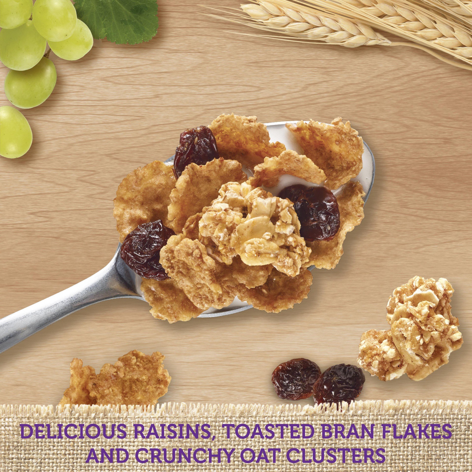 slide 7 of 7, Raisin Bran Kellogg's Raisin Bran Crunch Cold Breakfast Cereal, Original, 16.8 oz, 6 Count, 16.8 oz