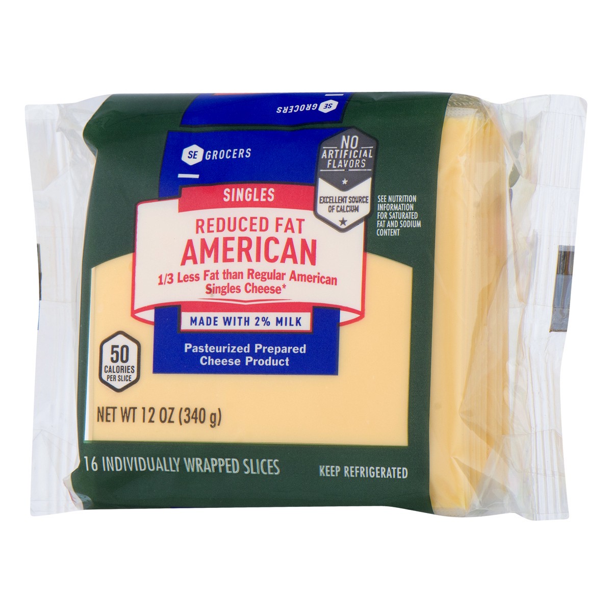 slide 8 of 10, SE Grocers Singles Reduced Fat American, 16 ct; 12 oz