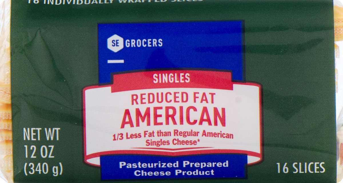 slide 4 of 10, SE Grocers Singles Reduced Fat American, 16 ct; 12 oz