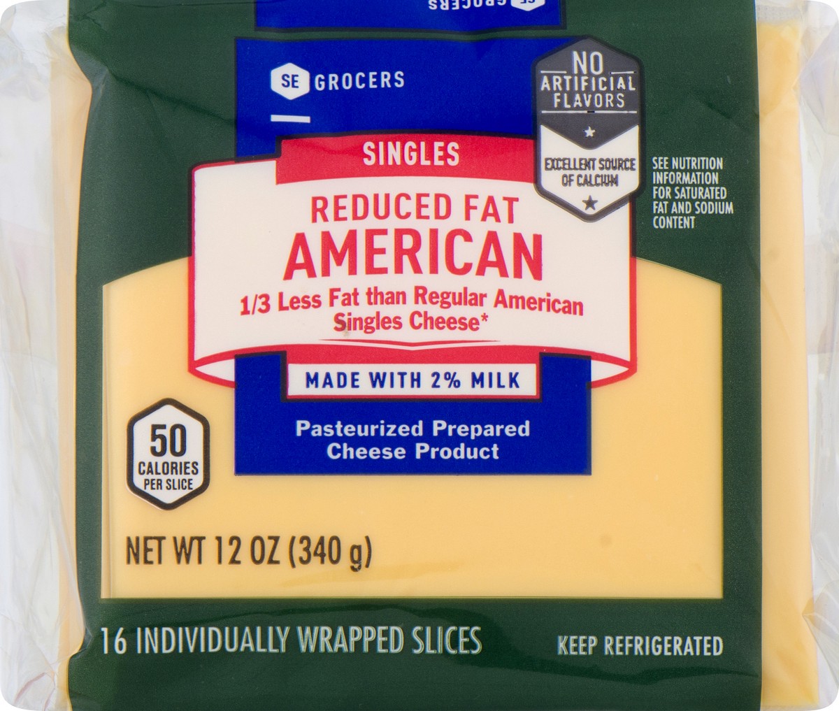 slide 3 of 10, SE Grocers Singles Reduced Fat American, 16 ct; 12 oz