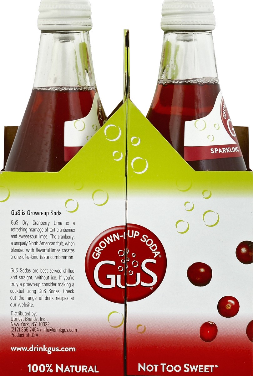 slide 3 of 4, Gus Dry Cranberry & Lime - 4 ct; 12 fl oz, 4 ct; 12 fl oz