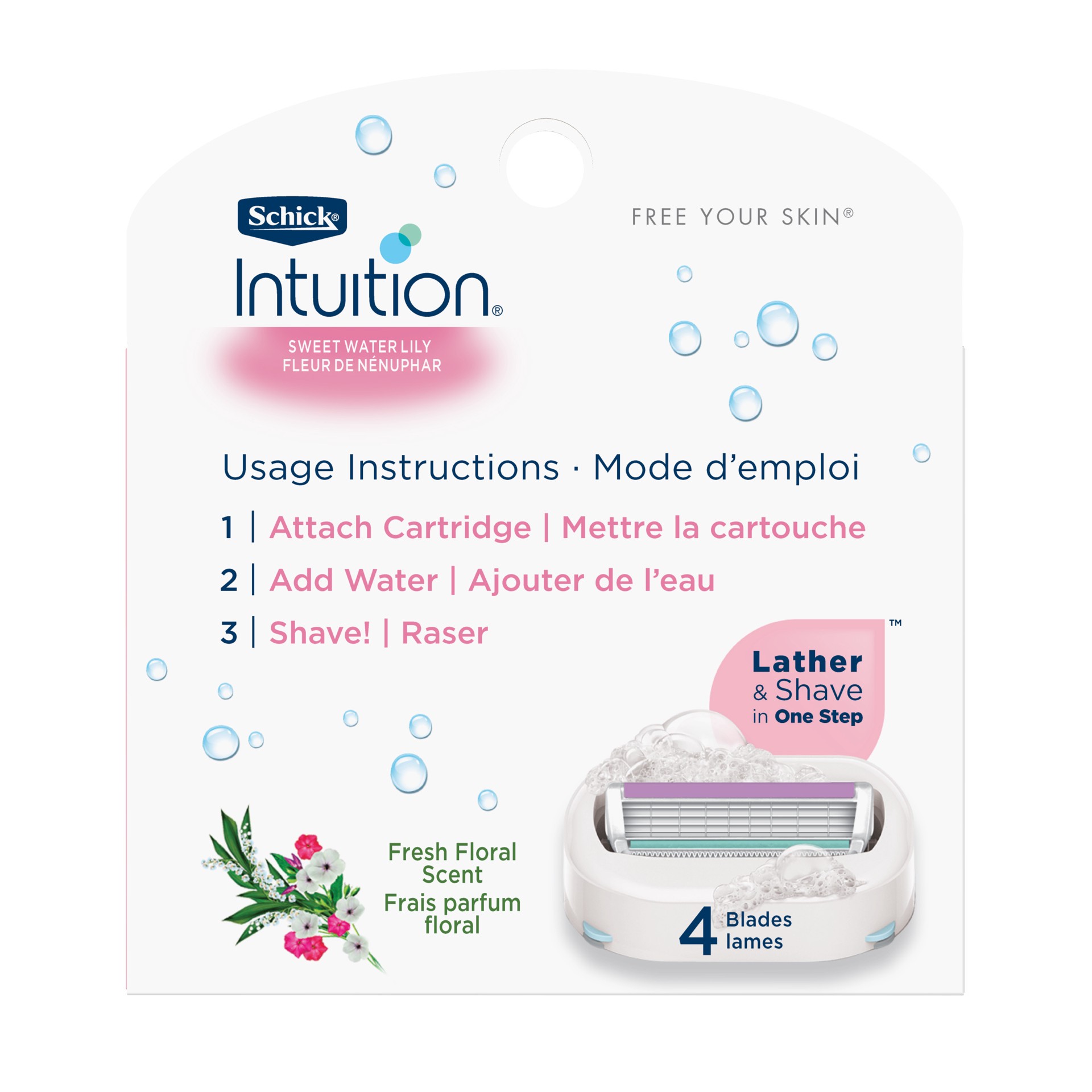 slide 8 of 8, Schick Intuition Sweet Water Lily Refill, 3ct, 1 ct