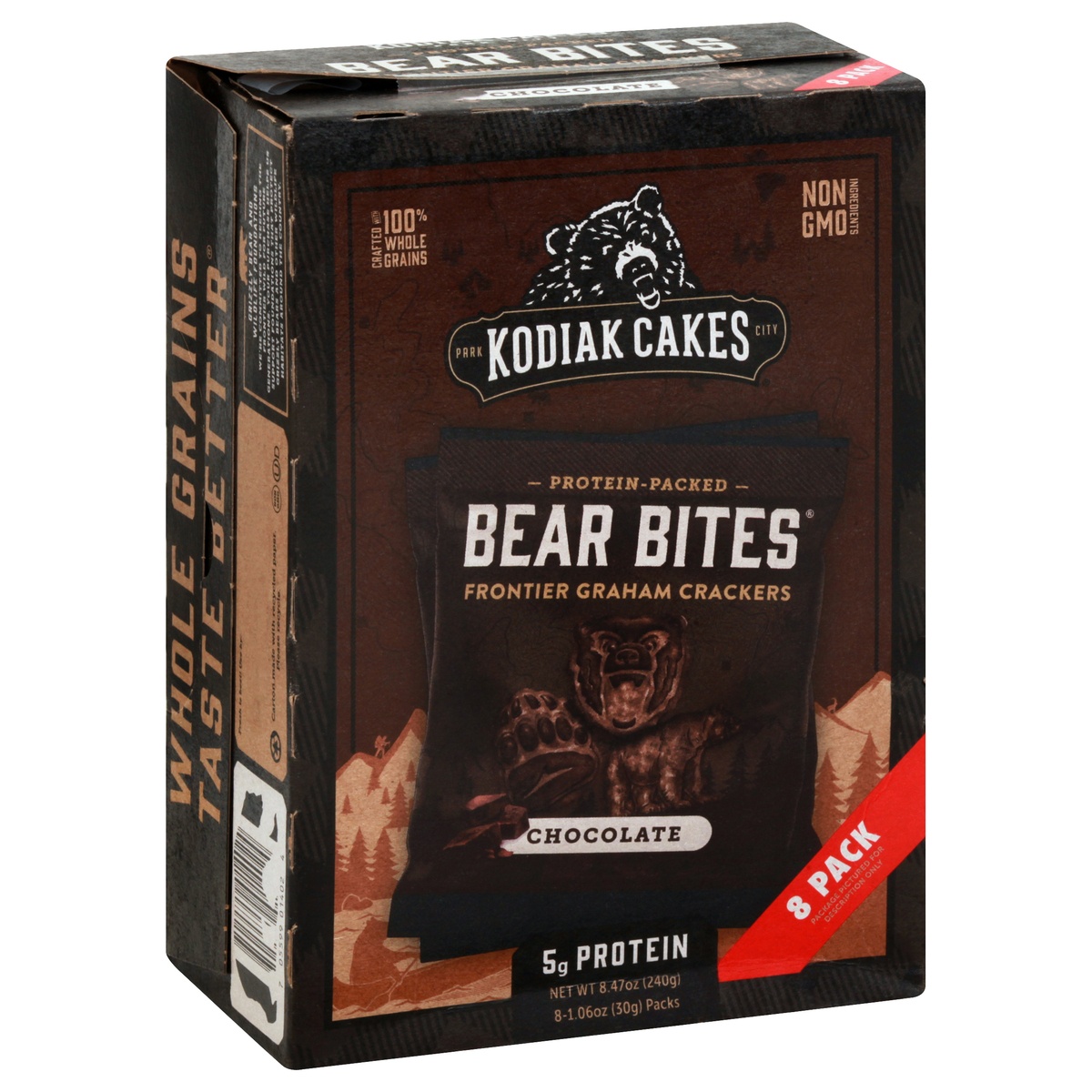slide 2 of 10, Kodiak Cakes Bear Bites Chocolate Graham Crackers, 8.47 oz
