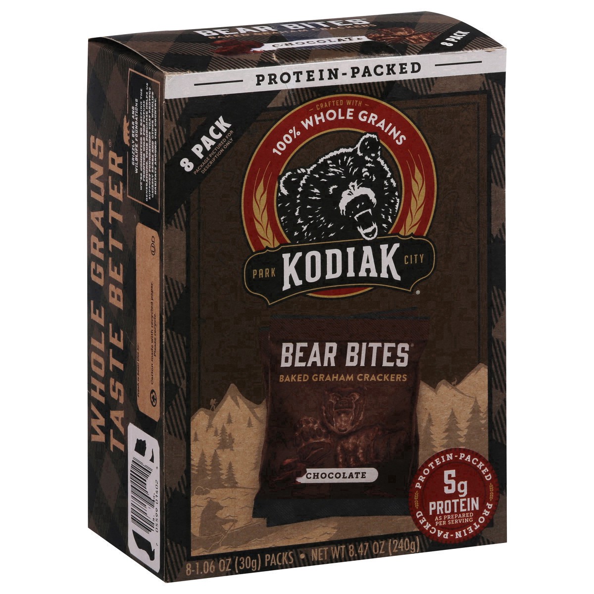 slide 28 of 29, Kodiak Cakes Bear Bites Chocolate Graham Crackers 8 - 1.06 oz Packs, 8 ct