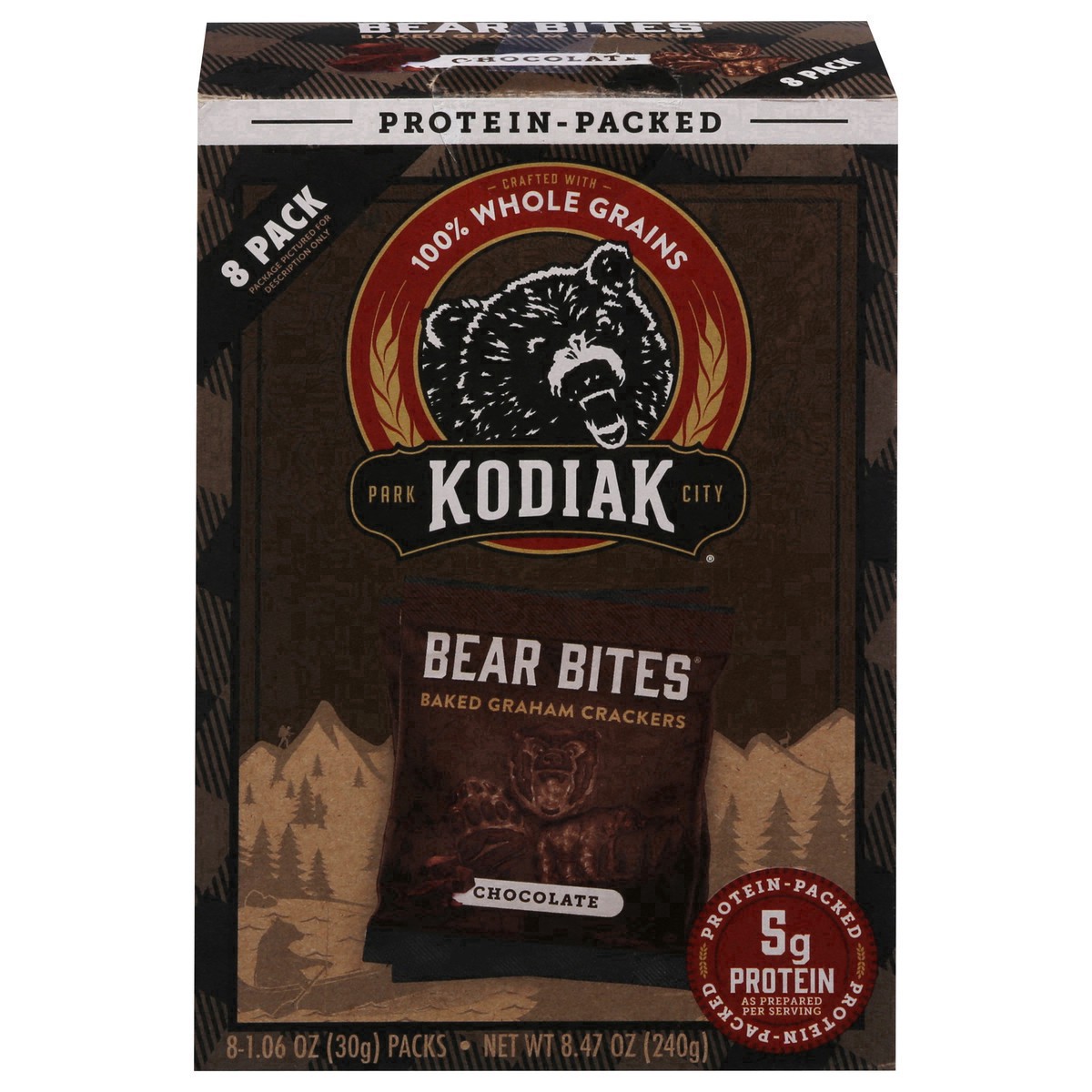 slide 22 of 29, Kodiak Cakes Bear Bites Chocolate Graham Crackers 8 - 1.06 oz Packs, 8 ct