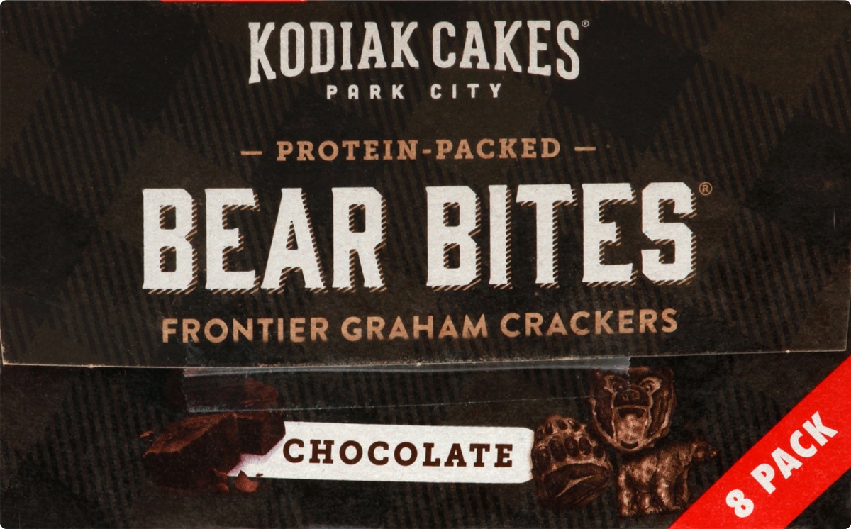 slide 6 of 10, Kodiak Cakes Bear Bites Chocolate Graham Crackers, 8.47 oz
