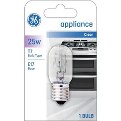 GE 25 Watts Clear Appliance Light Bulb 1 ea