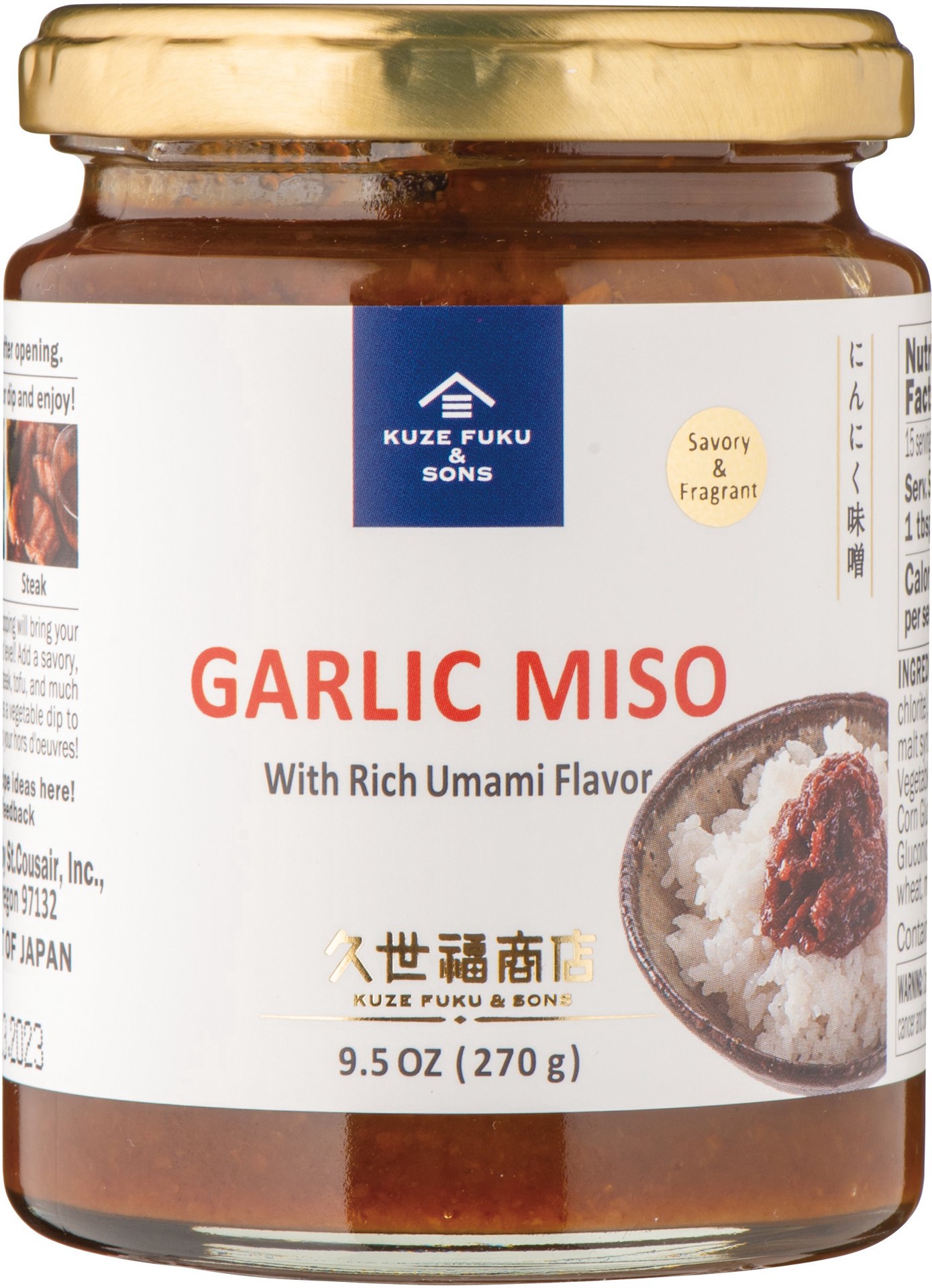 slide 1 of 1, Kuze Fuku Garlic Miso, 9.5 oz