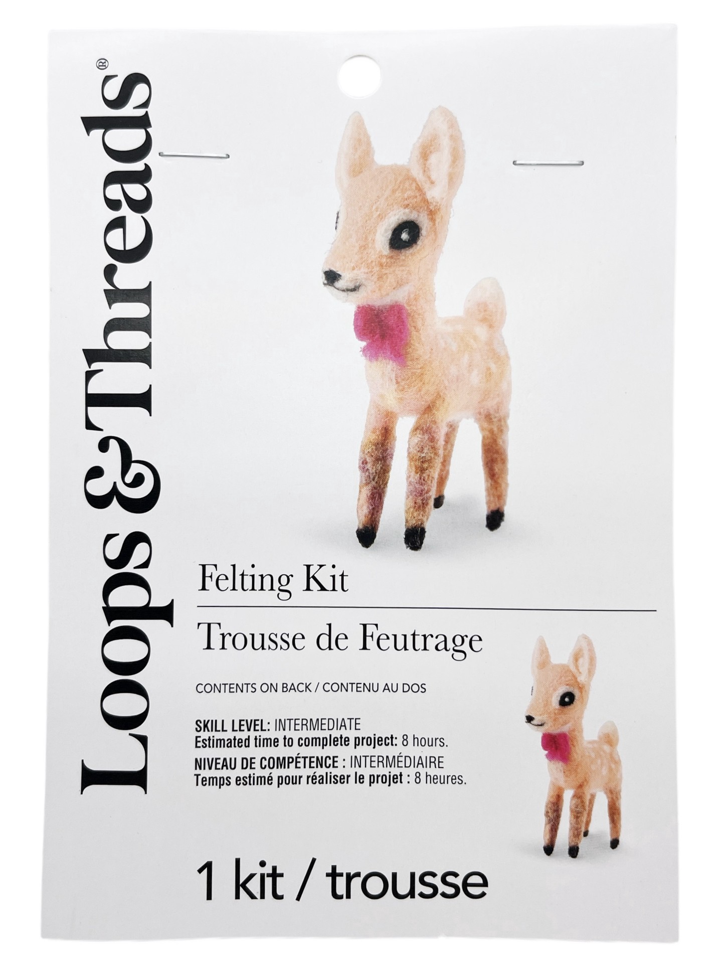 slide 5 of 5, Christmas Fawn Felting Kit By Loops & Threads, 3.5 in x 1 in x 2.5 in