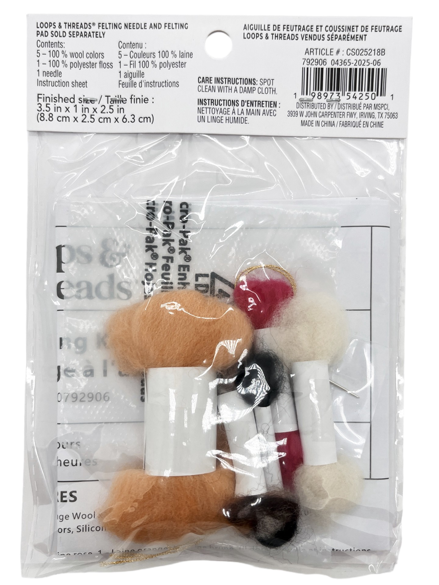 slide 2 of 5, Christmas Fawn Felting Kit By Loops & Threads, 3.5 in x 1 in x 2.5 in