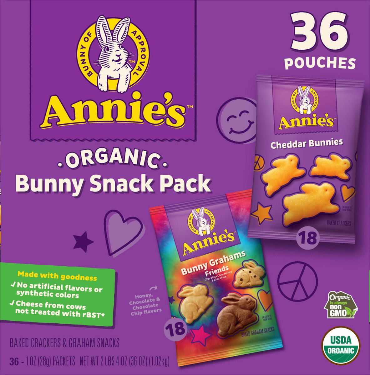 slide 4 of 11, Annie's Organic Bunny Snack Pack, 36 oz., 36 Pouches, 36 ct