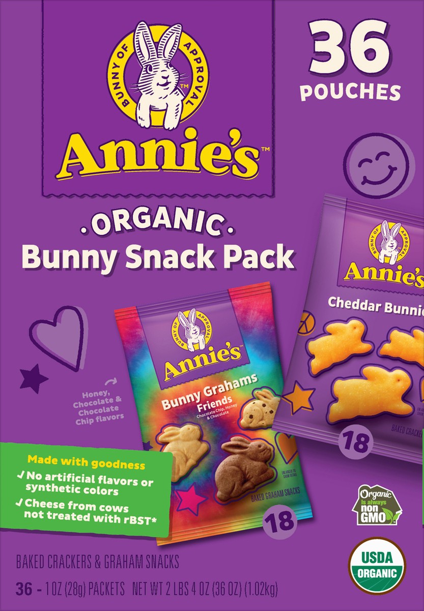 slide 5 of 11, Annie's Organic Bunny Snack Pack, 36 oz., 36 Pouches, 36 ct