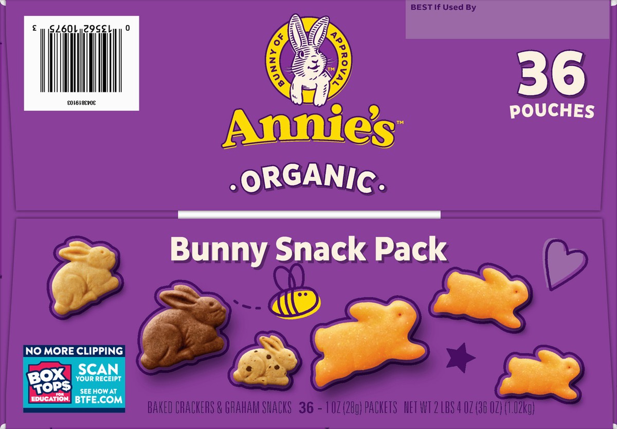 slide 6 of 11, Annie's Organic Bunny Snack Pack, 36 oz., 36 Pouches, 36 ct