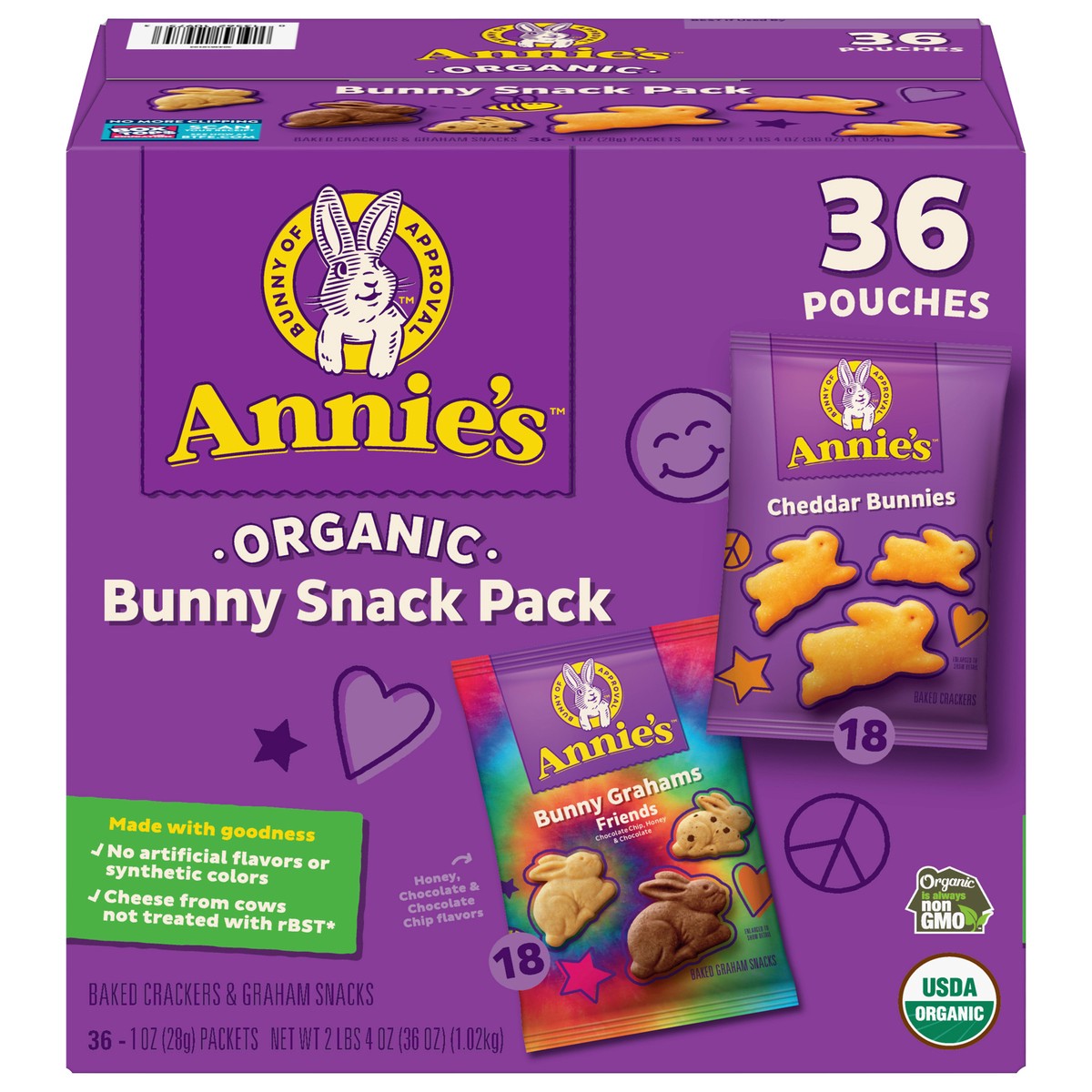 slide 1 of 11, Annie's Organic Bunny Snack Pack, 36 oz., 36 Pouches, 36 ct