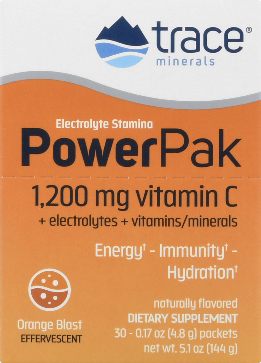 slide 10 of 13, Trace Power Pak Effervescent Orange Blast Electrolyte Stamina - 30 ct, 30 ct