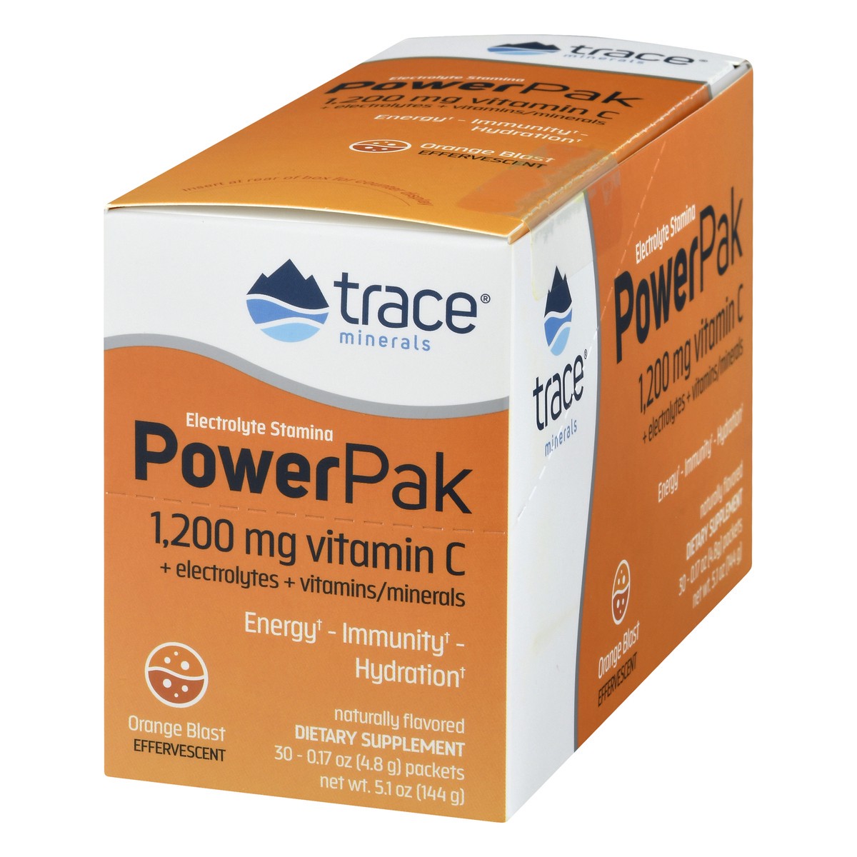 slide 2 of 13, Trace Power Pak Effervescent Orange Blast Electrolyte Stamina - 30 ct, 30 ct