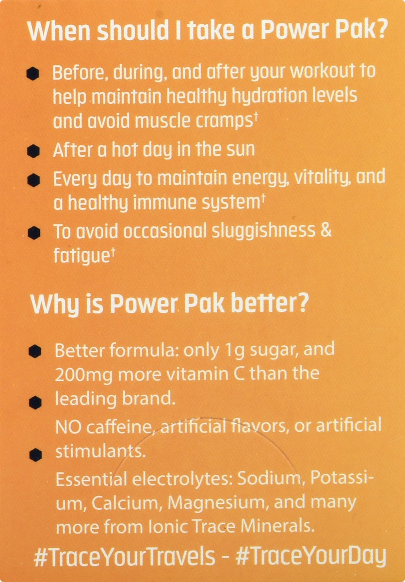 slide 13 of 13, Trace Power Pak Effervescent Orange Blast Electrolyte Stamina - 30 ct, 30 ct