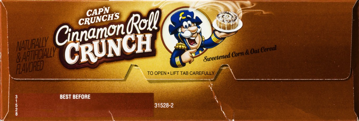 slide 5 of 9, Cap'n Crunch's Cinnamon Roll Crunch Flavored Sweetened Corn & Oat Cereal 10.3Oz Paper Box, 10.3 oz