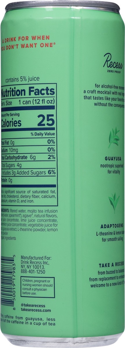 slide 2 of 14, Recess Watermelon Mojito Craft Mocktail - 12 fl oz, 12 fl oz