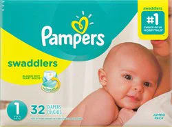 Pampers Swaddlers Newborn Diapers Size 1 32 Count