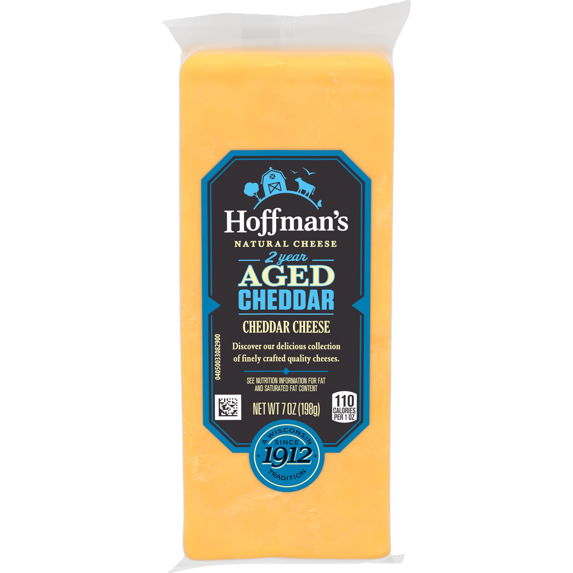 slide 1 of 8, Hoffman's 2 Year Aged Yellow Cheddar Cheese, 7 oz Block, 7 oz