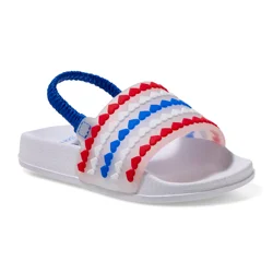Sol Borne Youth Girls Americana Slide, White, Size 3
