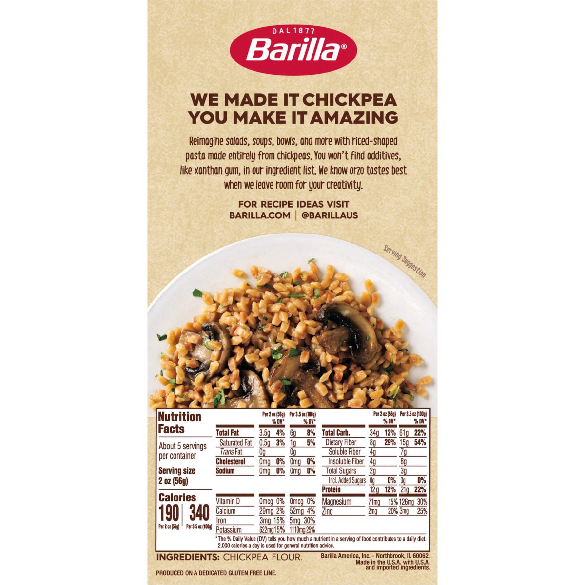 slide 8 of 25, Barilla Chickpea Orzo 10 oz, 10 oz