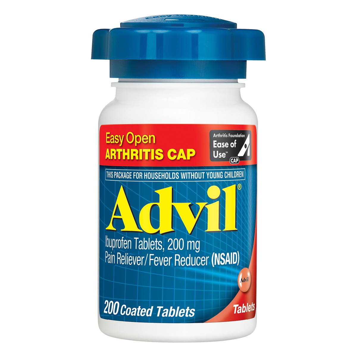 slide 1 of 1, Advil Coated Tablets 200 mg Ibuprofen 200 ea, 200 ct