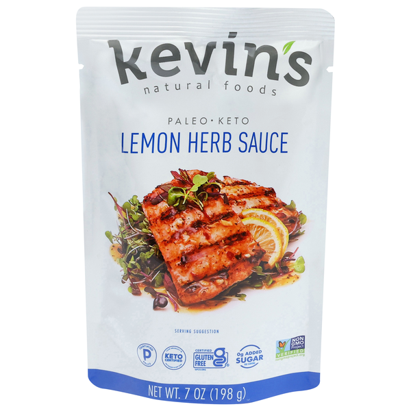 slide 1 of 1, Kevin's Natural Foods Paleo Keto Lemon Herb Sauce 7 oz, 7 oz