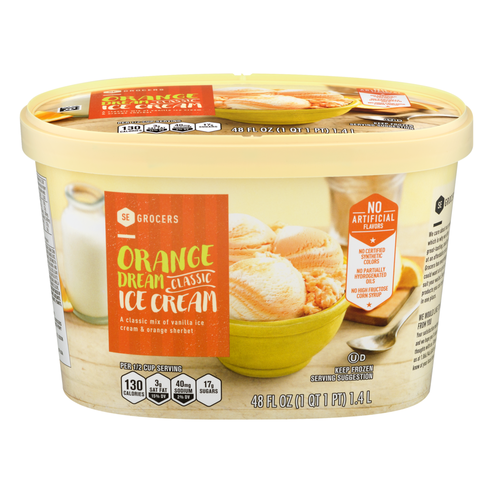 slide 1 of 1, SE Grocers Classic Ice Cream Orange Dream, 48 oz