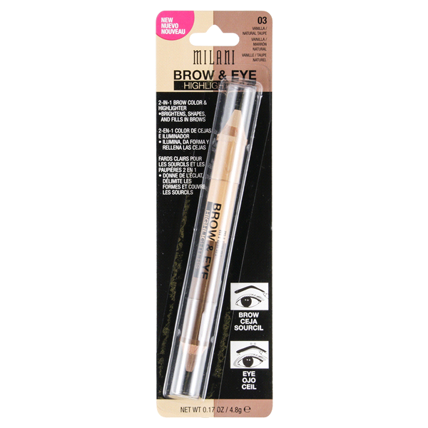 slide 1 of 1, Milani Brow & Eye Highlighters Vanilla/Natural Taupe 0.17, 1 ct