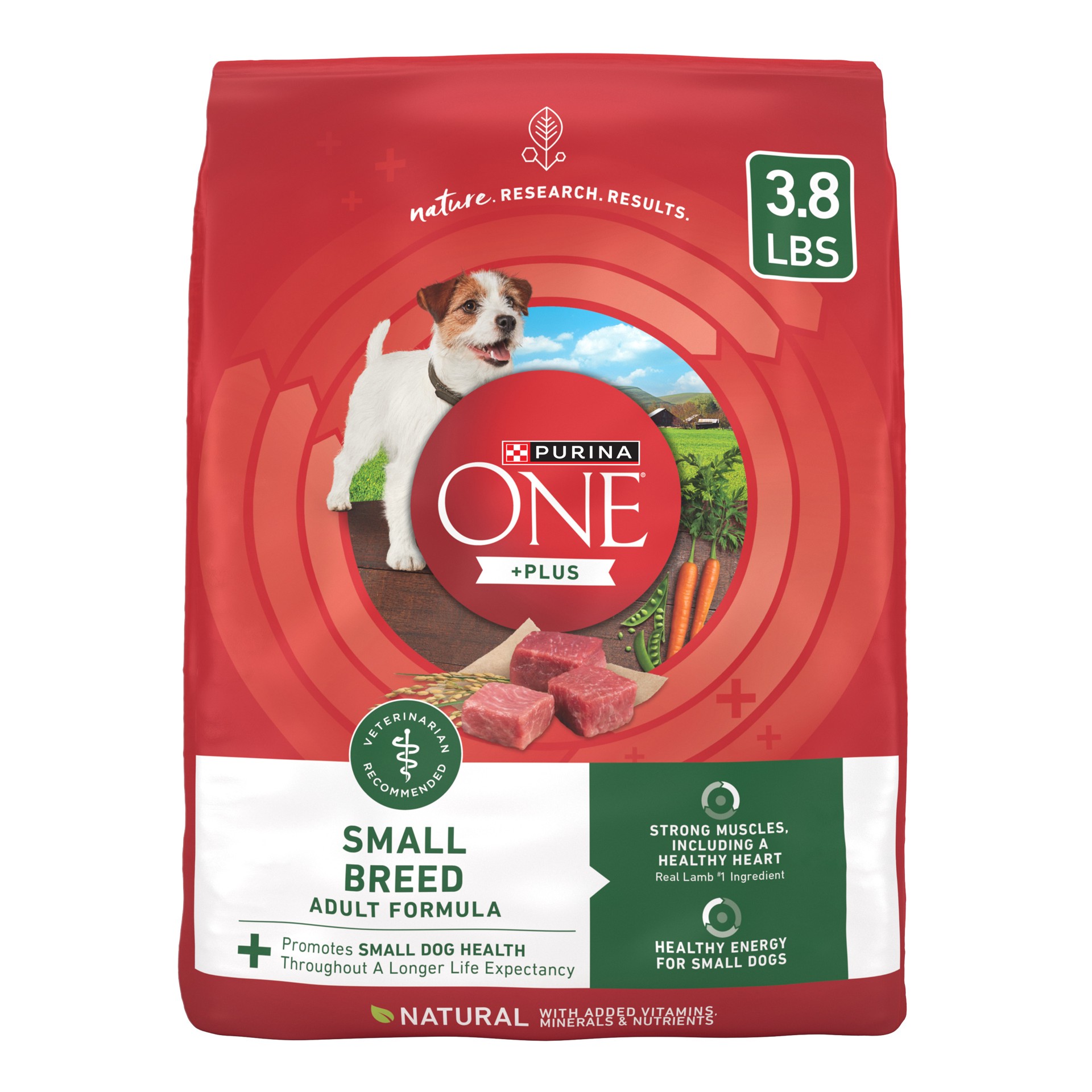 slide 1 of 8, ONE Purina ONE Plus Small Breed Lamb and Rice Formula Dry Dog Food, 3.80 lb