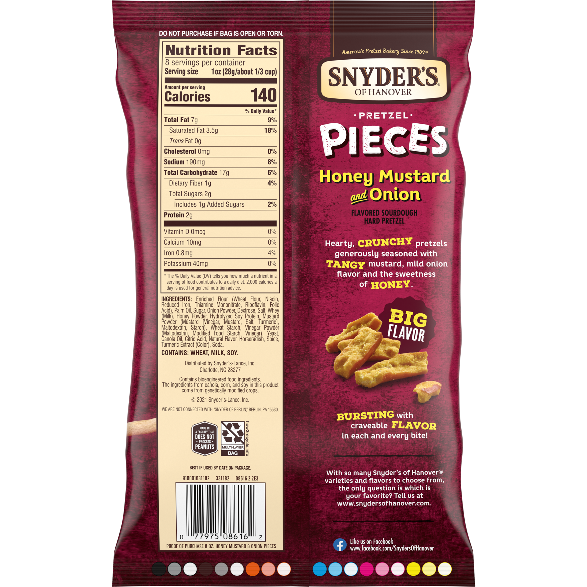 slide 4 of 5, Snyder's of Hanover Pretzel Pieces, Honey Mustard and Onion, 8 oz, 8 oz