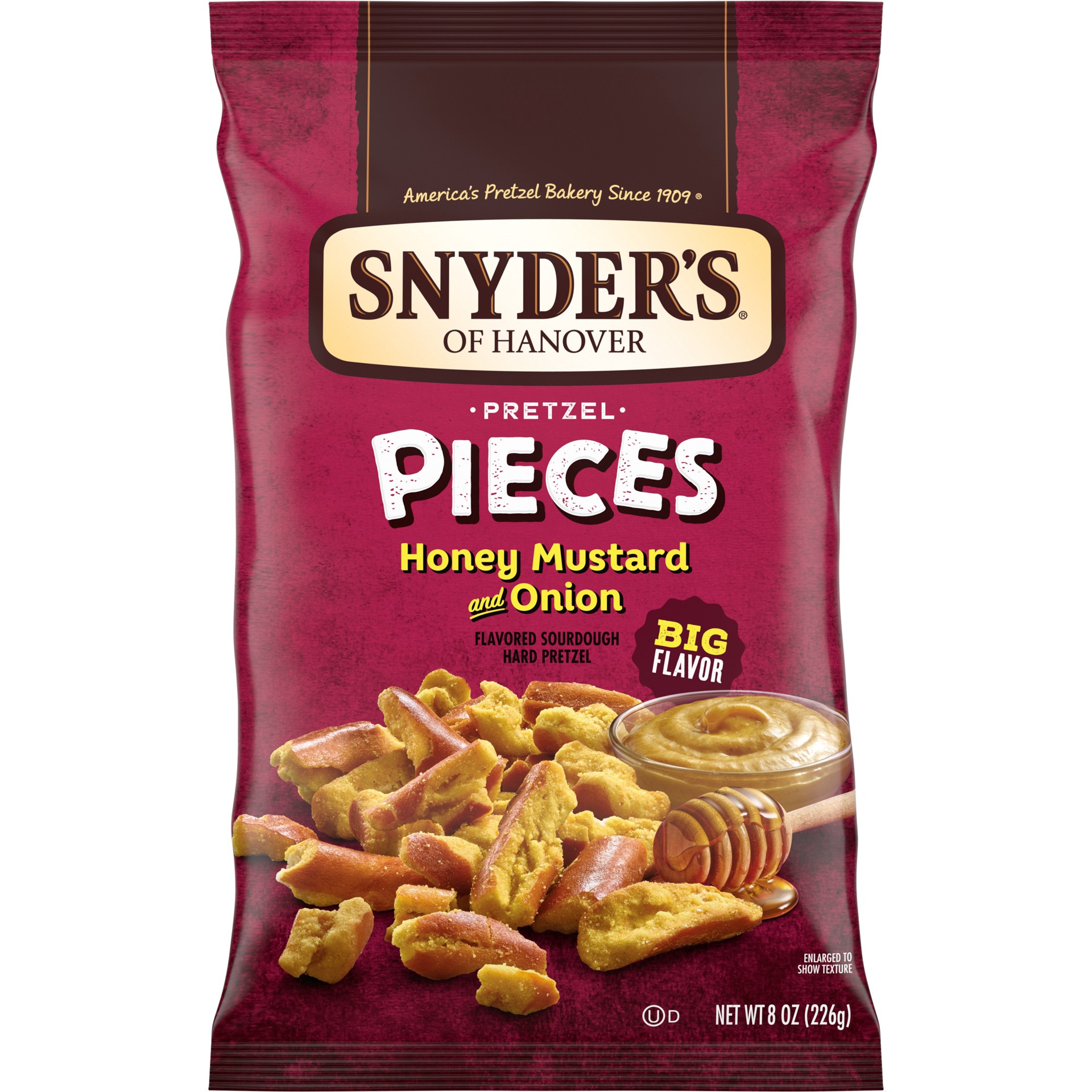 slide 1 of 5, Snyder's of Hanover Pretzel Pieces, Honey Mustard and Onion, 8 oz, 8 oz