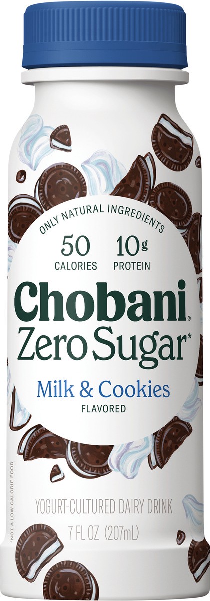 slide 3 of 8, Chobani Yogurt, Zero Sugar, Milk & Cookies, 7 fl oz