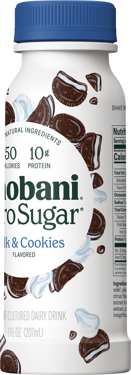 slide 7 of 8, Chobani Yogurt, Zero Sugar, Milk & Cookies, 7 fl oz