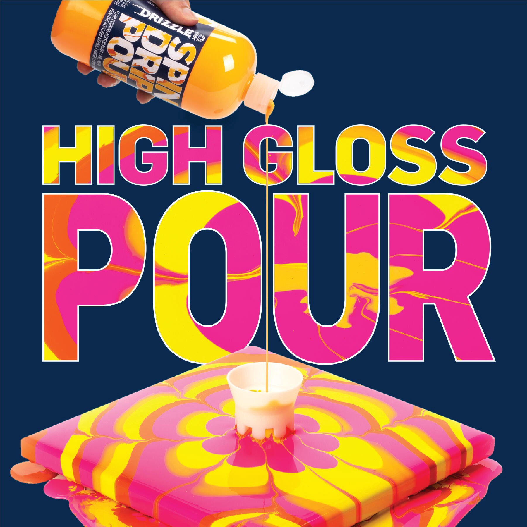 slide 10 of 11, Folkart Drizzle Pre-Mixed Acrylic Pouring Paint, 9oz., 9 oz