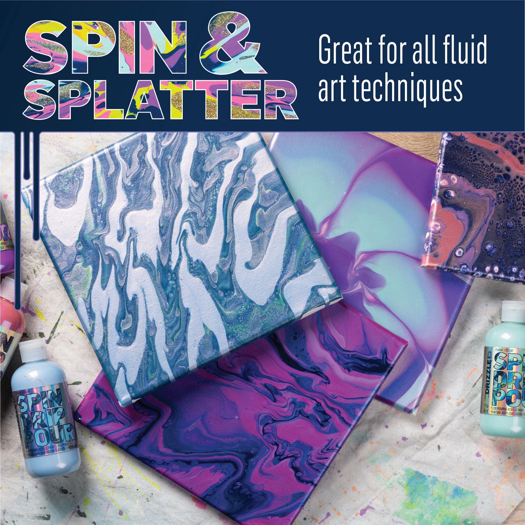 slide 2 of 11, Folkart Drizzle Pre-Mixed Acrylic Pouring Paint, 9oz., 9 oz