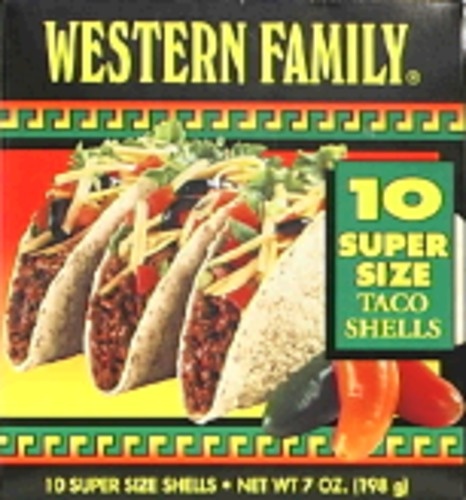 slide 1 of 1, Western Family 10 Super Size Taco Shells, 10 ct