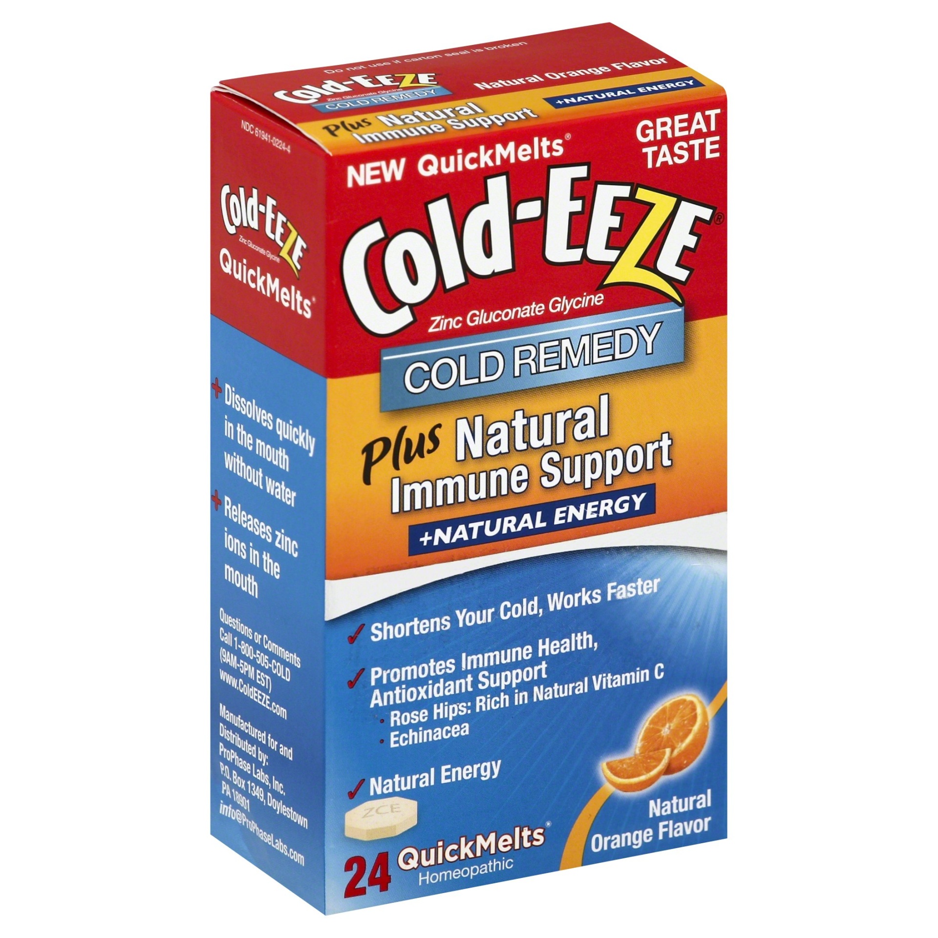 slide 1 of 1, Cold-EEZE Cold Remedy Plus Natural Immune Support, 24 ct