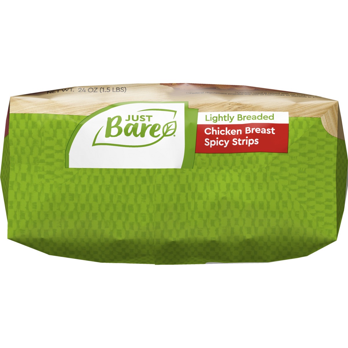 slide 2 of 7, Just BARE Lightly Breaded Chicken Breast Spicy Strips, 1.5 lb