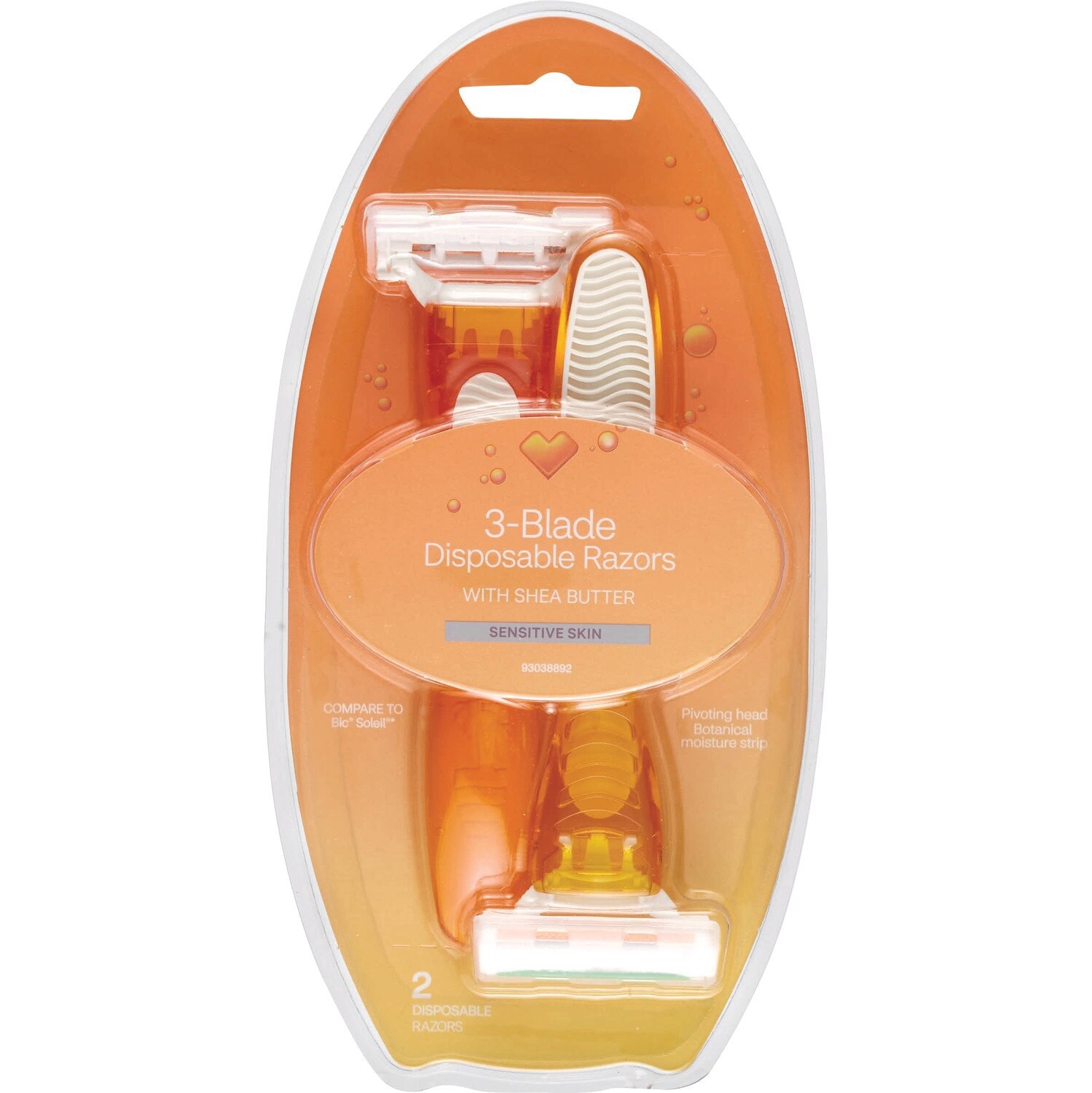 slide 1 of 1, CVS Beauty 3-Blade Women's Disposable Razors, 2Ct, 1 ct