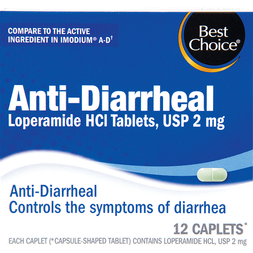 slide 1 of 1, Best Choice Antidiarrheal Caplets, 12 ct