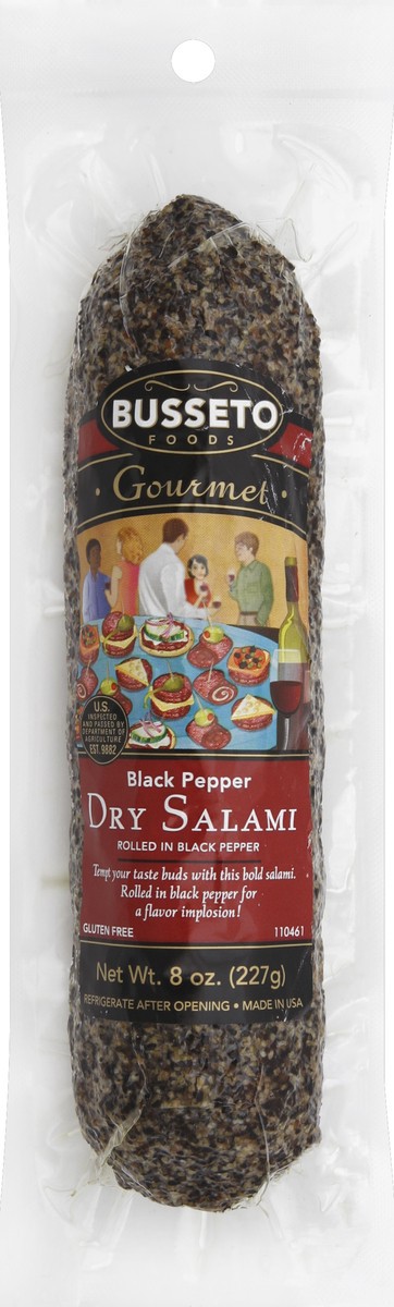 slide 5 of 7, Busseto Foods Gourmet Black Pepper Dry Salami, 8 oz