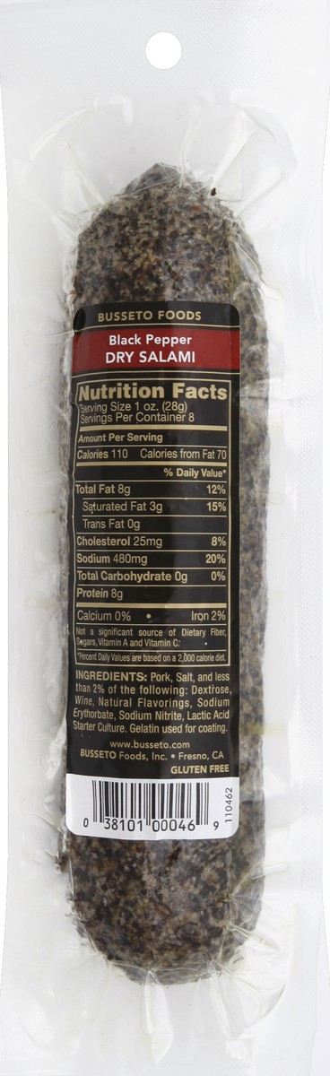 slide 6 of 7, Busseto Foods Gourmet Black Pepper Dry Salami, 8 oz