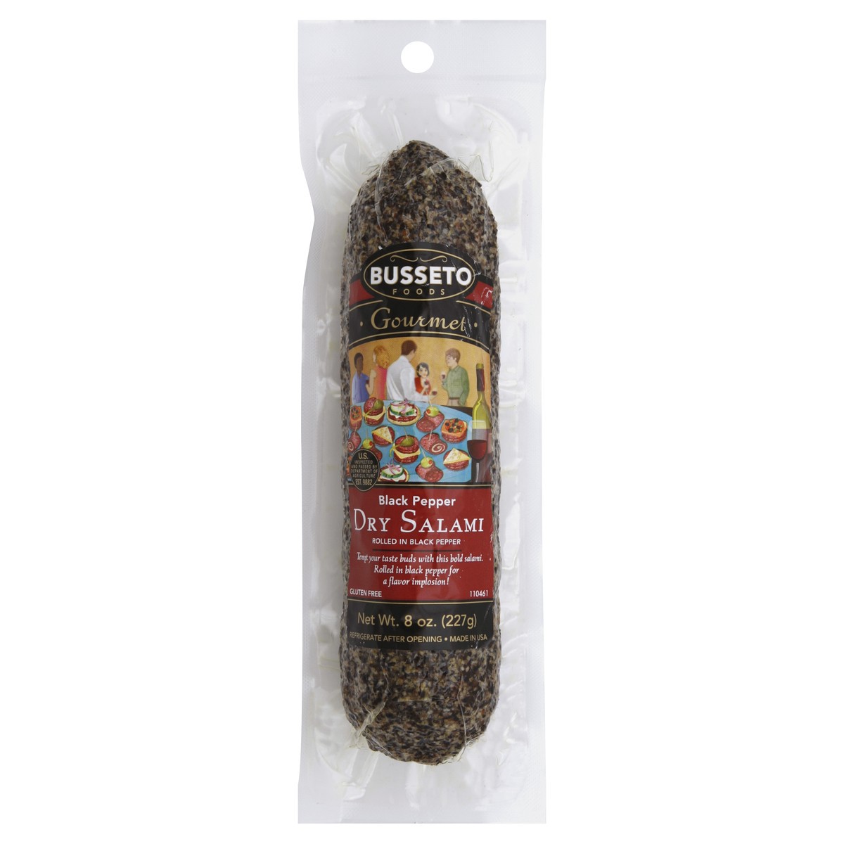 slide 7 of 7, Busseto Foods Gourmet Black Pepper Dry Salami, 8 oz