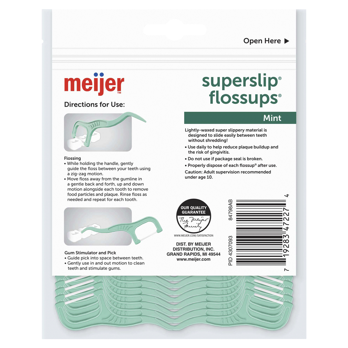 slide 5 of 5, Meijer SuperSlip Flossups Mint, 36 ct