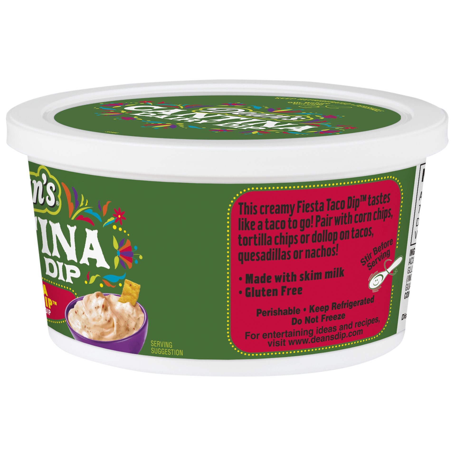 slide 6 of 10, Dean's Fiesta Taco Dip Flavored Cantina Dairy Dip 12 oz, 12 oz