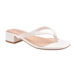 Ophelia Roe Women's Olivia Thong Sandals, White, Size 9