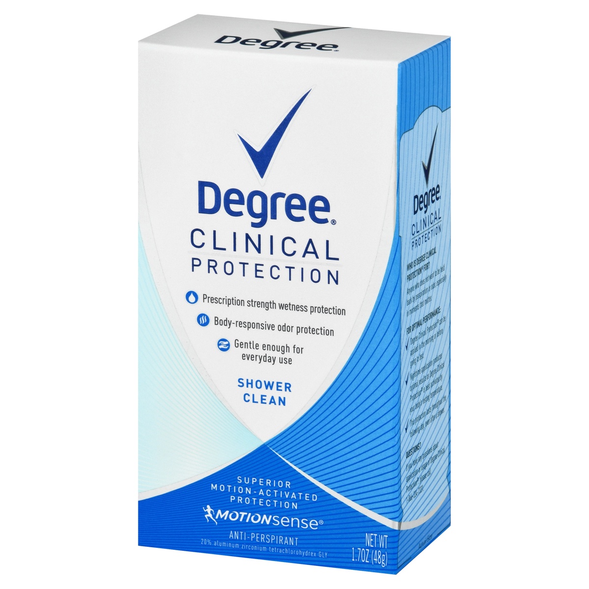 slide 6 of 9, Degree Clinical Protection Shower Clean Antiperspirant Deodorant, 1.7 oz